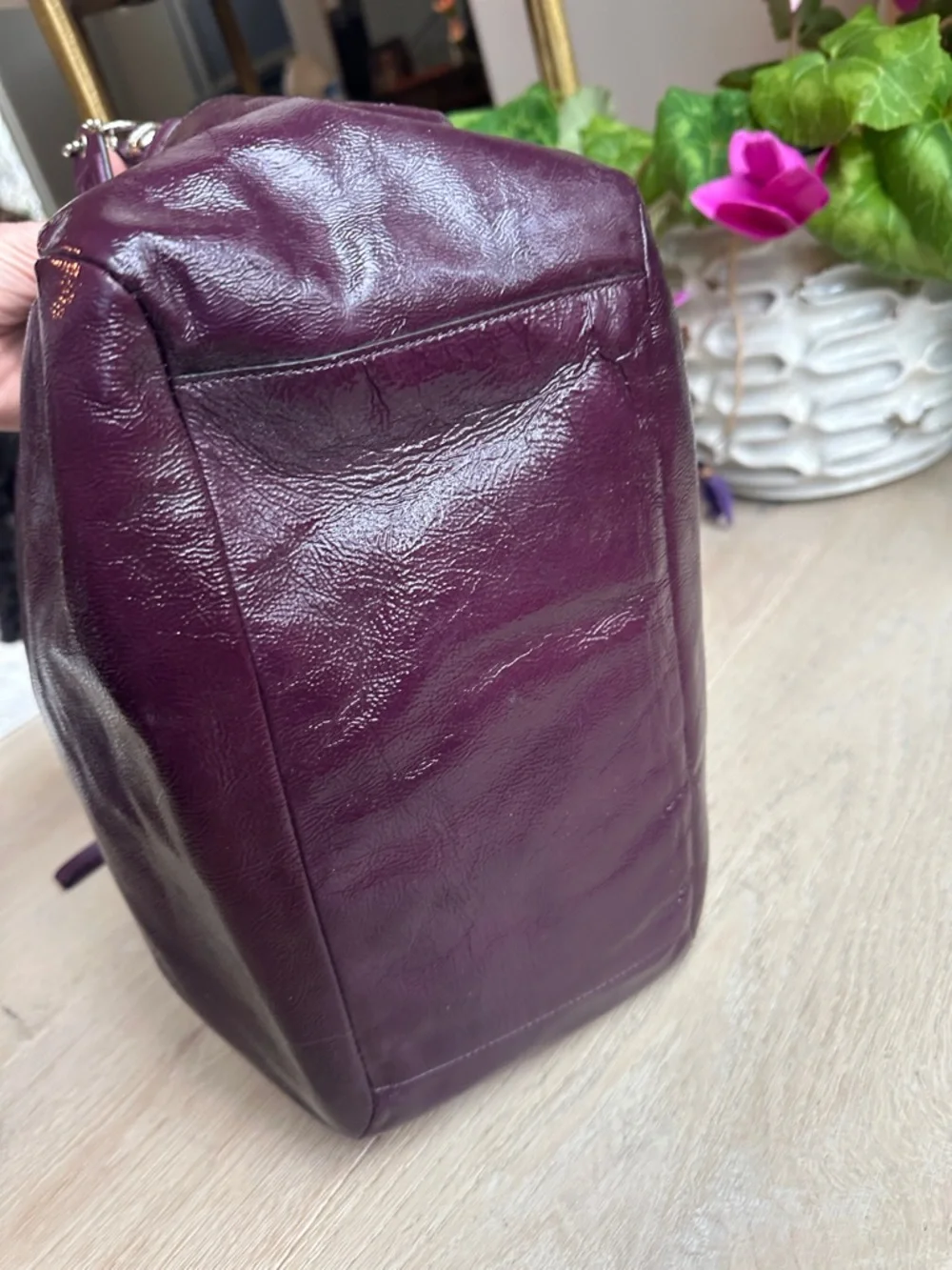 Coach Leather Shoulder Bag in Deep Plum - Picture 4 of 8